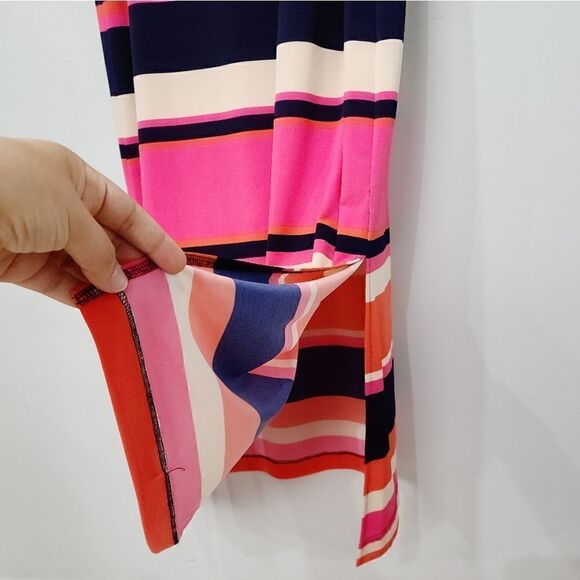 3/$30 JESSICA HOWARD Maxi Stripped Dress Side Slit - Picture 8 of 10